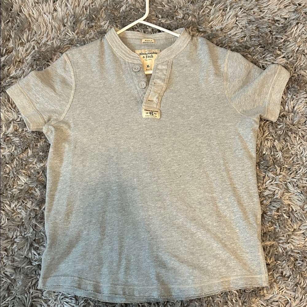 Abercrombie Kids Light Gray Henley Tee